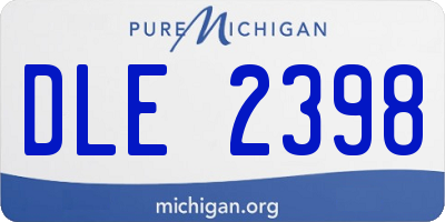 MI license plate DLE2398