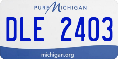 MI license plate DLE2403