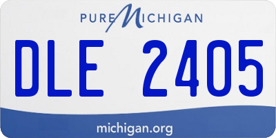 MI license plate DLE2405