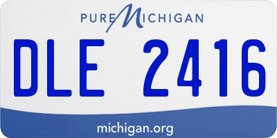 MI license plate DLE2416