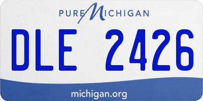 MI license plate DLE2426