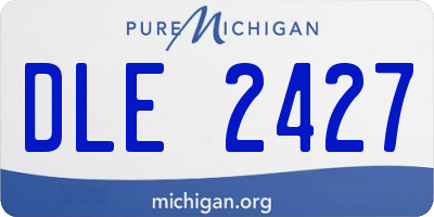 MI license plate DLE2427