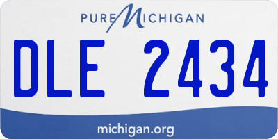 MI license plate DLE2434