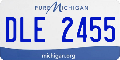MI license plate DLE2455