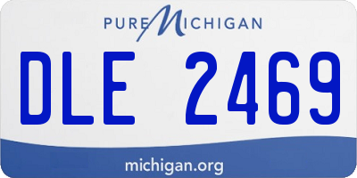 MI license plate DLE2469