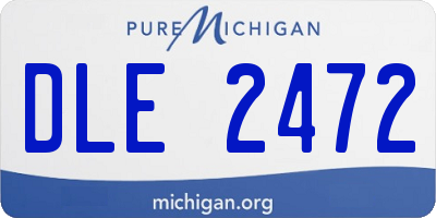 MI license plate DLE2472
