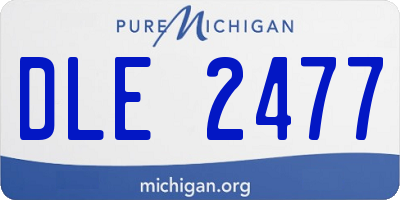 MI license plate DLE2477