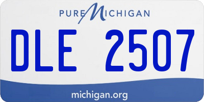 MI license plate DLE2507