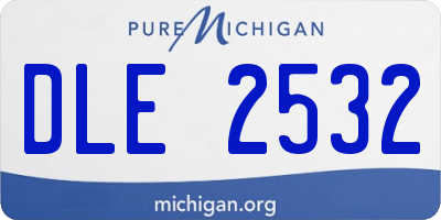 MI license plate DLE2532