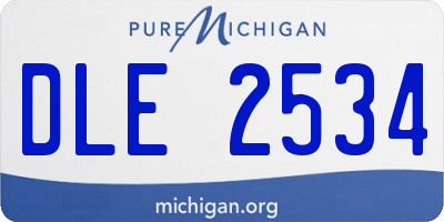 MI license plate DLE2534