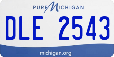 MI license plate DLE2543