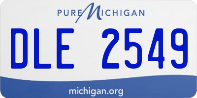 MI license plate DLE2549