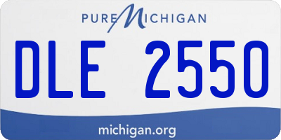 MI license plate DLE2550