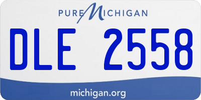 MI license plate DLE2558
