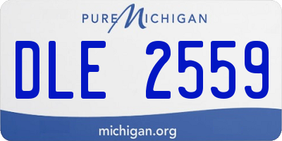 MI license plate DLE2559