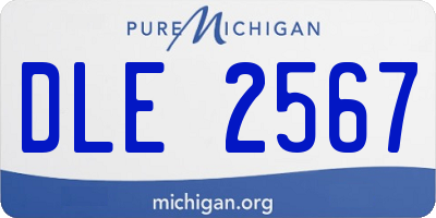 MI license plate DLE2567