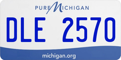 MI license plate DLE2570