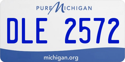 MI license plate DLE2572
