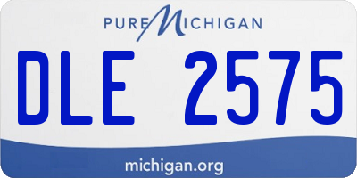 MI license plate DLE2575