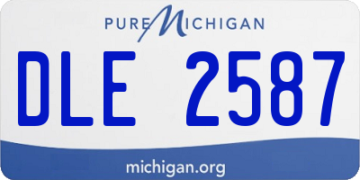 MI license plate DLE2587