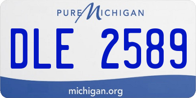 MI license plate DLE2589