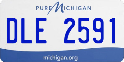 MI license plate DLE2591