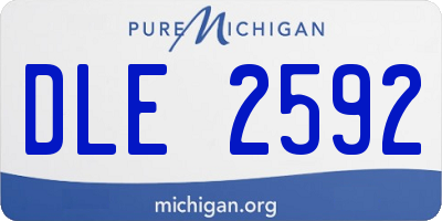 MI license plate DLE2592
