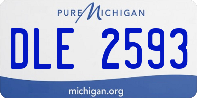 MI license plate DLE2593