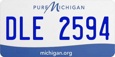 MI license plate DLE2594