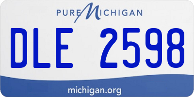 MI license plate DLE2598