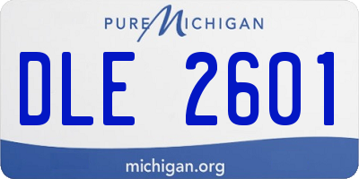 MI license plate DLE2601
