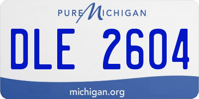 MI license plate DLE2604
