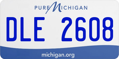 MI license plate DLE2608
