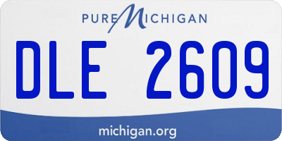 MI license plate DLE2609