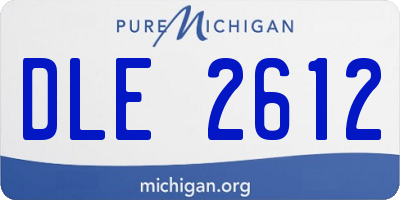 MI license plate DLE2612