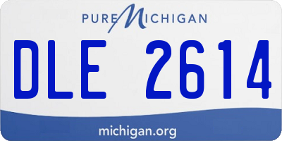 MI license plate DLE2614