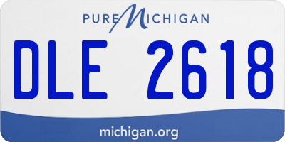 MI license plate DLE2618