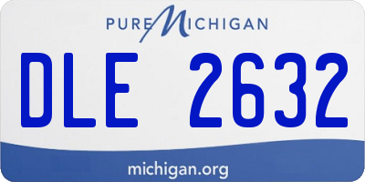 MI license plate DLE2632