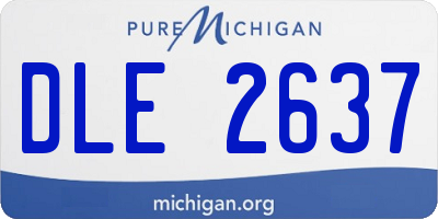 MI license plate DLE2637