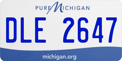 MI license plate DLE2647