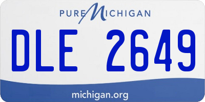 MI license plate DLE2649