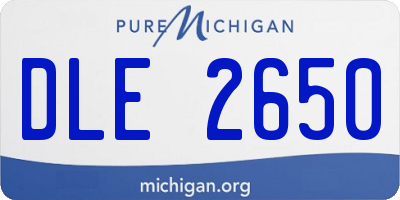 MI license plate DLE2650