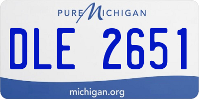 MI license plate DLE2651