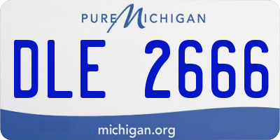MI license plate DLE2666