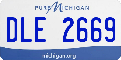 MI license plate DLE2669