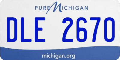 MI license plate DLE2670