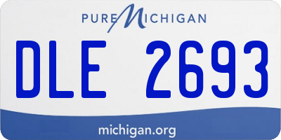 MI license plate DLE2693