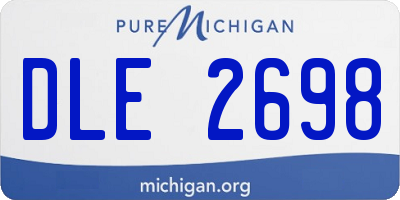 MI license plate DLE2698