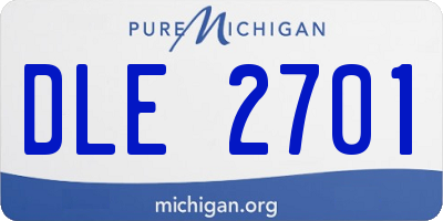 MI license plate DLE2701