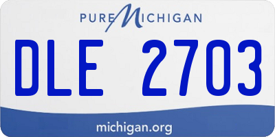 MI license plate DLE2703